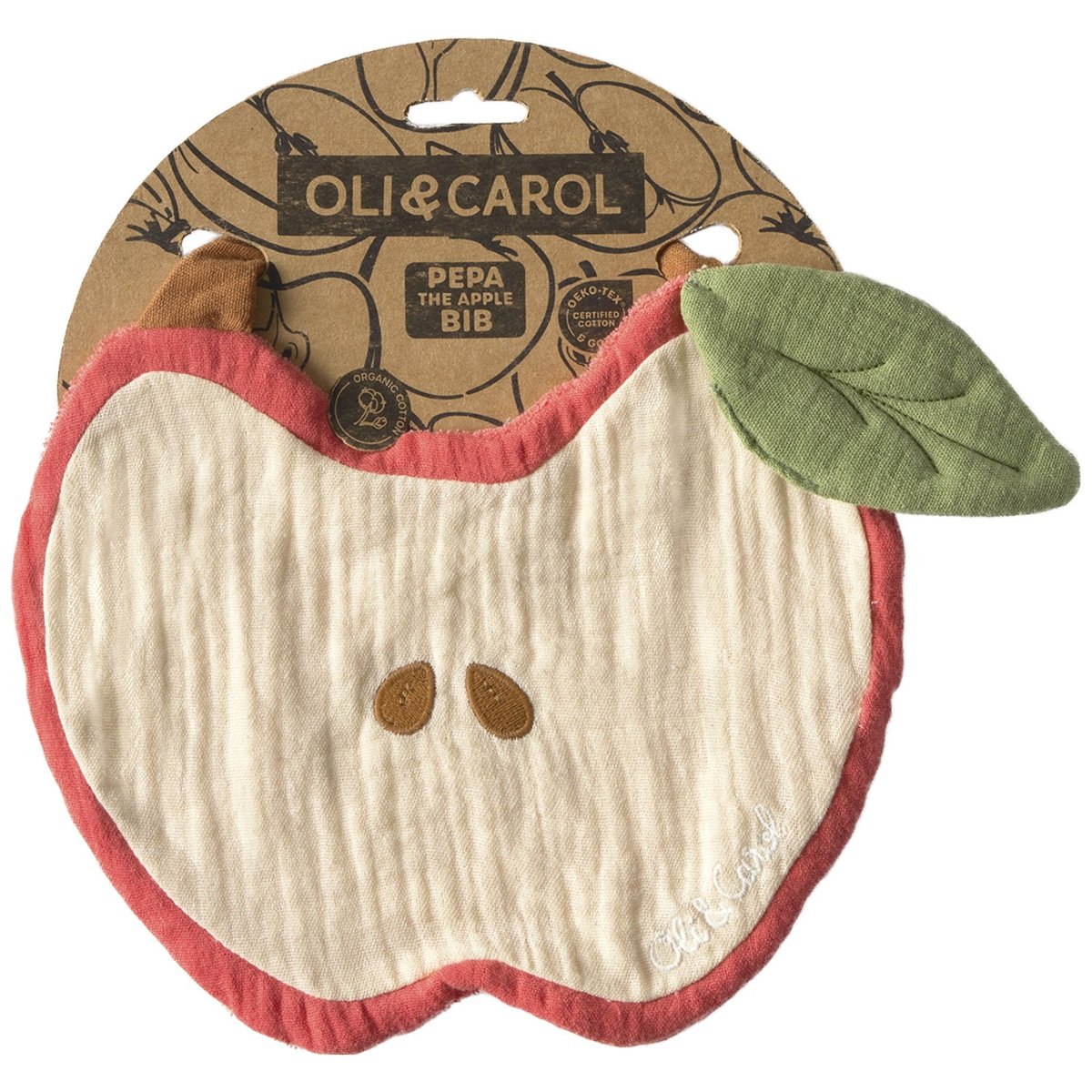 Bavoir rouge, OLI & CAROL