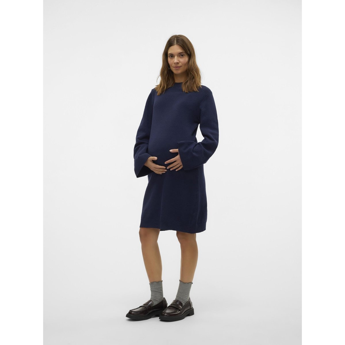 Robe En Maille dark navy, MAMA LICIOUS