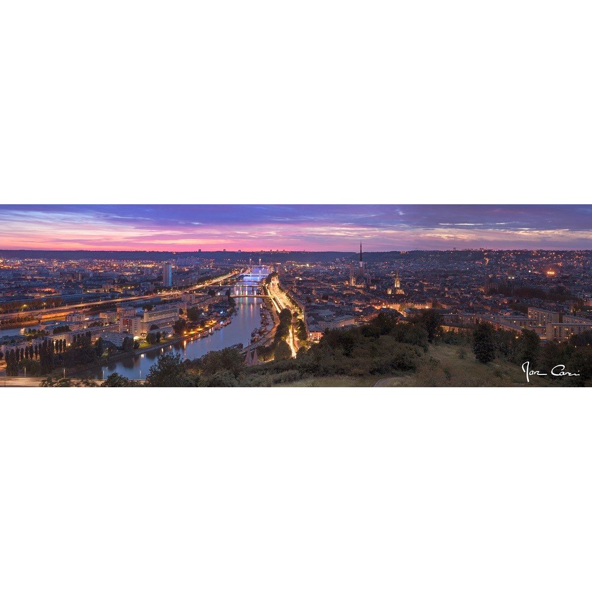 Tableau Mural Rouen Vue Colline CONTEMPORAIN URBAIN tableaux sur toile-violet, CEANOTHE