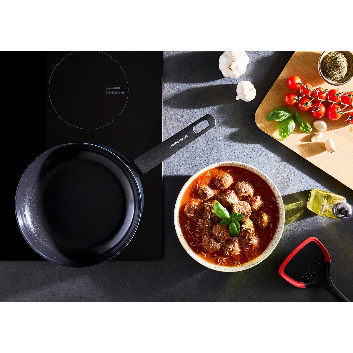 24cm Recycled Aluminium Frying Pan blue, MORPHY RICHARDS