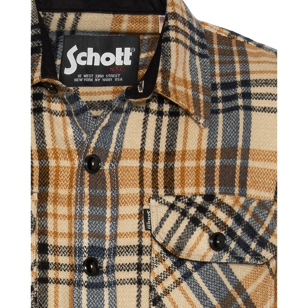 Surchemise à carreaux miel, SCHOTT
