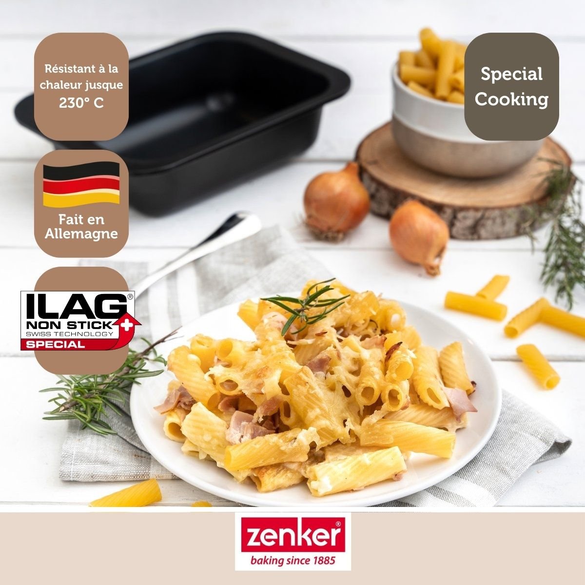 Lot de 2 plats four 17,5/24 cm avec 2 ustensiles SPECIAL COOKING noir, ZENKER