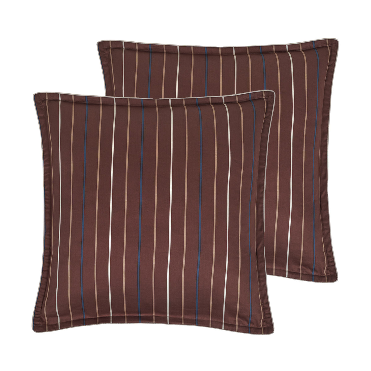 Lot de 2 taies d'oreiller en satin de coton 120 fils ARBORESCENCE noisette, SENSEI MAISON
