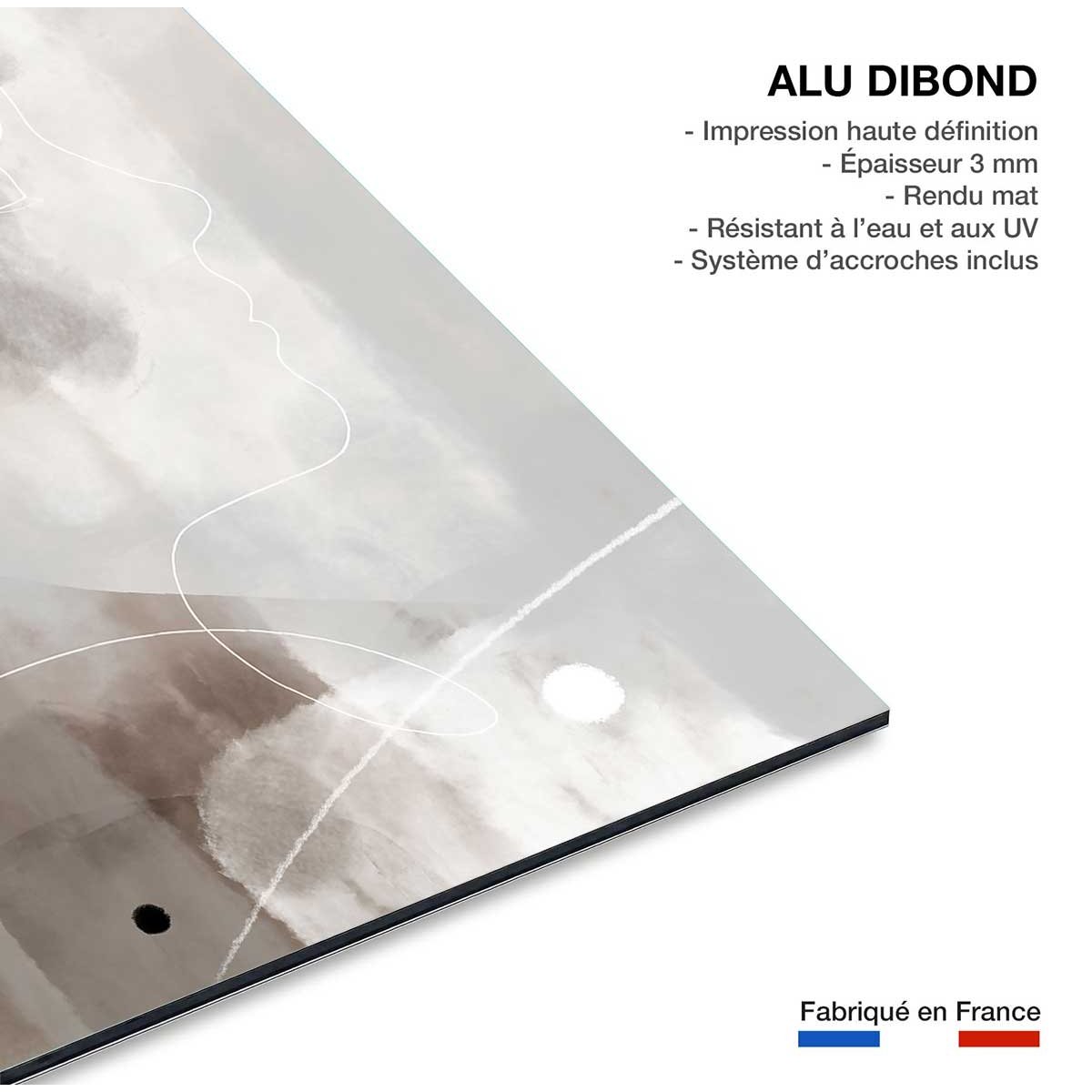 Tableau abstrait et soft line n°2 tableau alu dibond, HEXOA