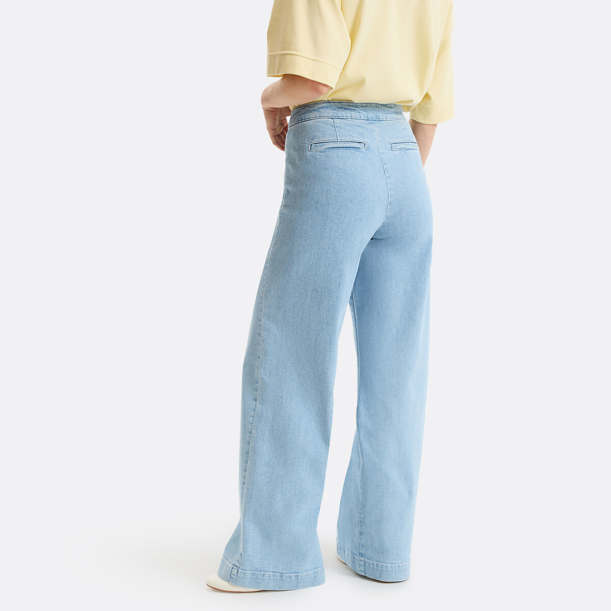 Jeans larghi a ponte, vita alta blu double stone, LA REDOUTE COLLECTIONS