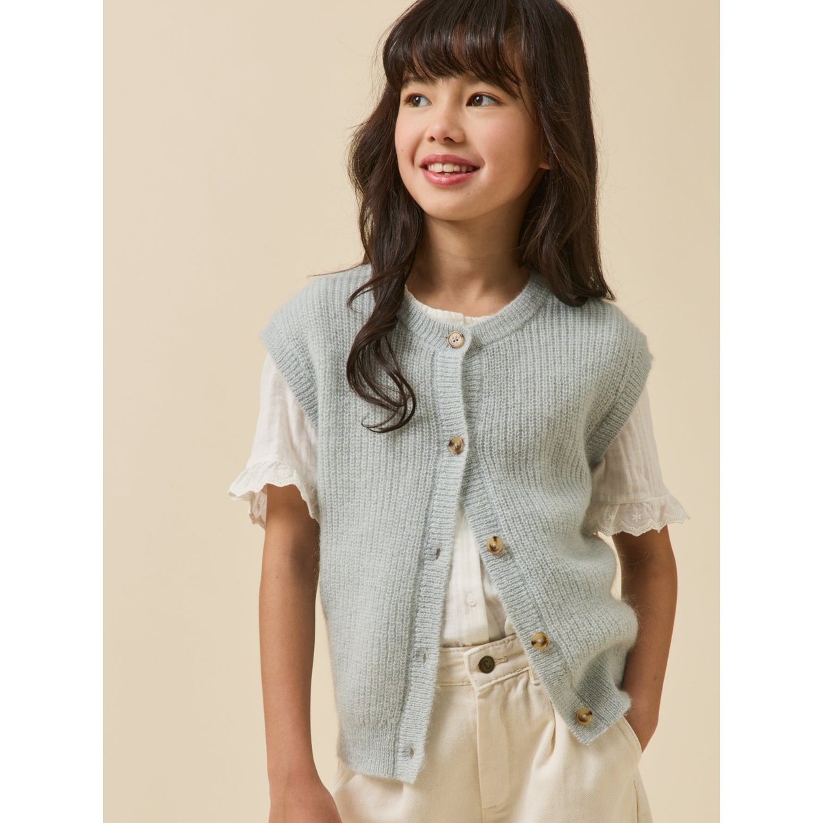 Cardigan laine et mohair vert d'eau, CYRILLUS
