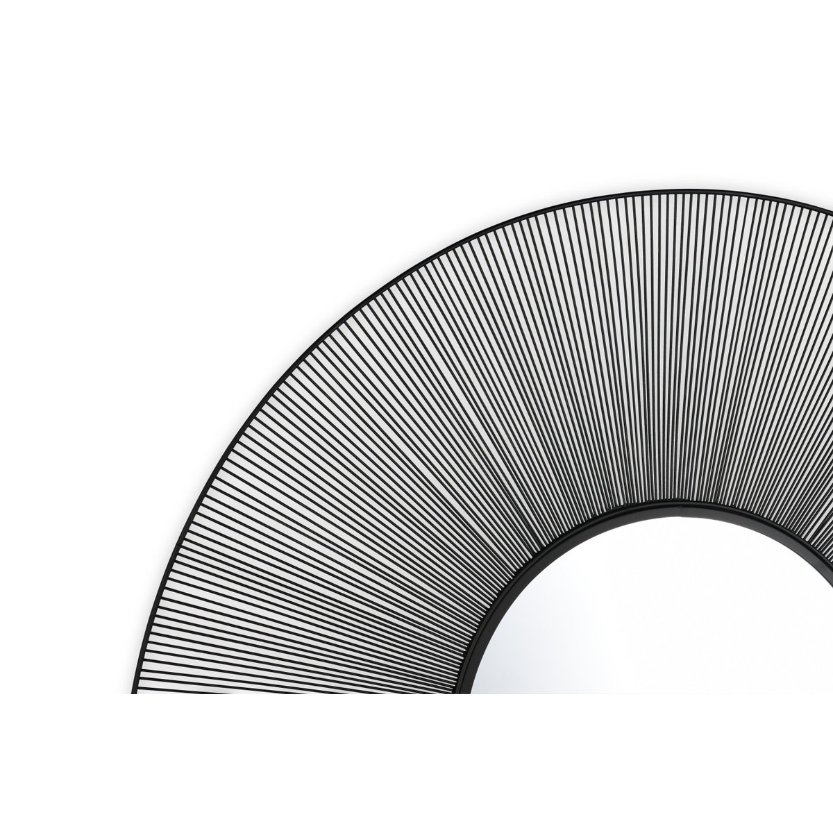 Miroir design en métal rond, MANIKA noir, BOITE A DESIGN