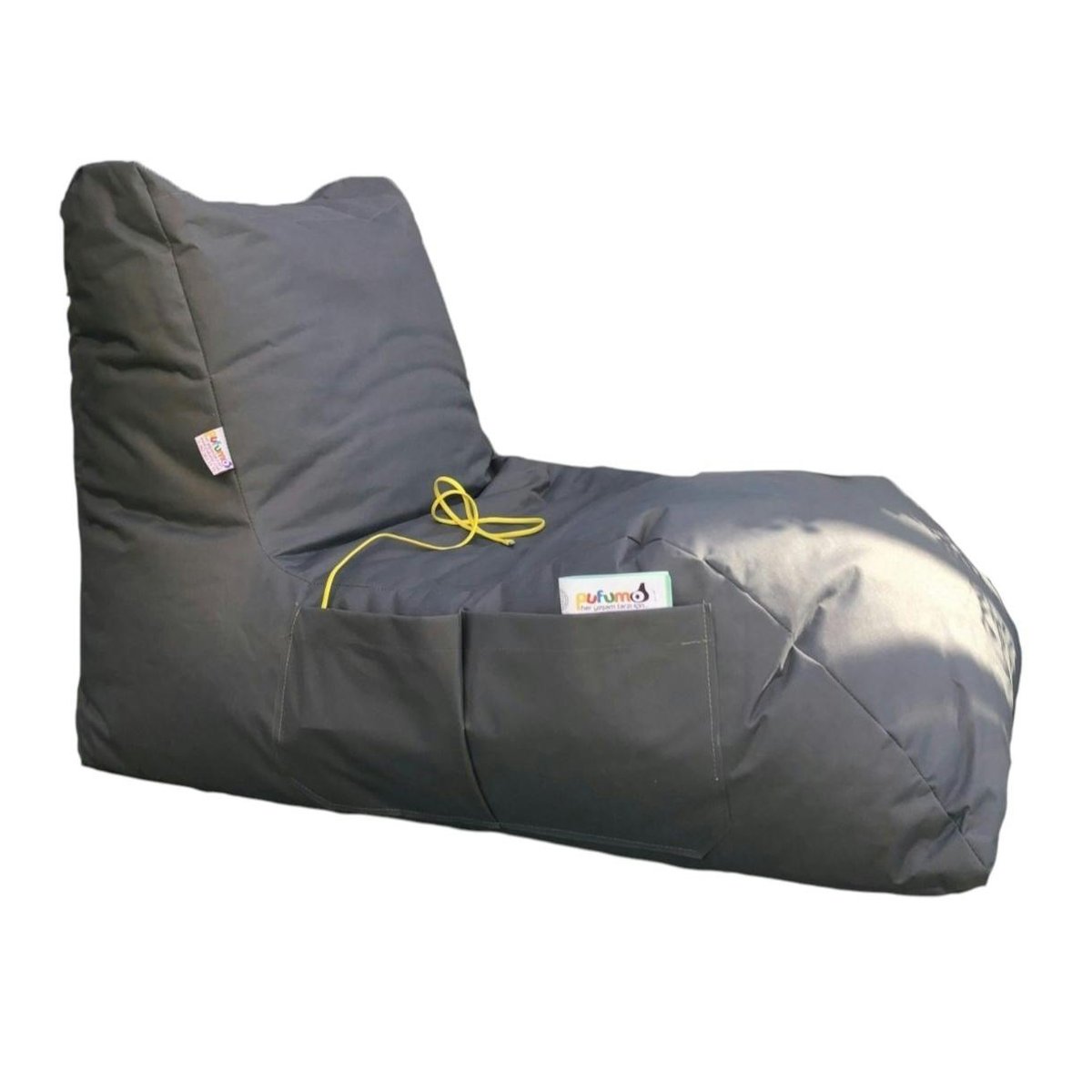 Bain de soleil / Pouf XXL en tissu ARTA gris, PIER IMPORT