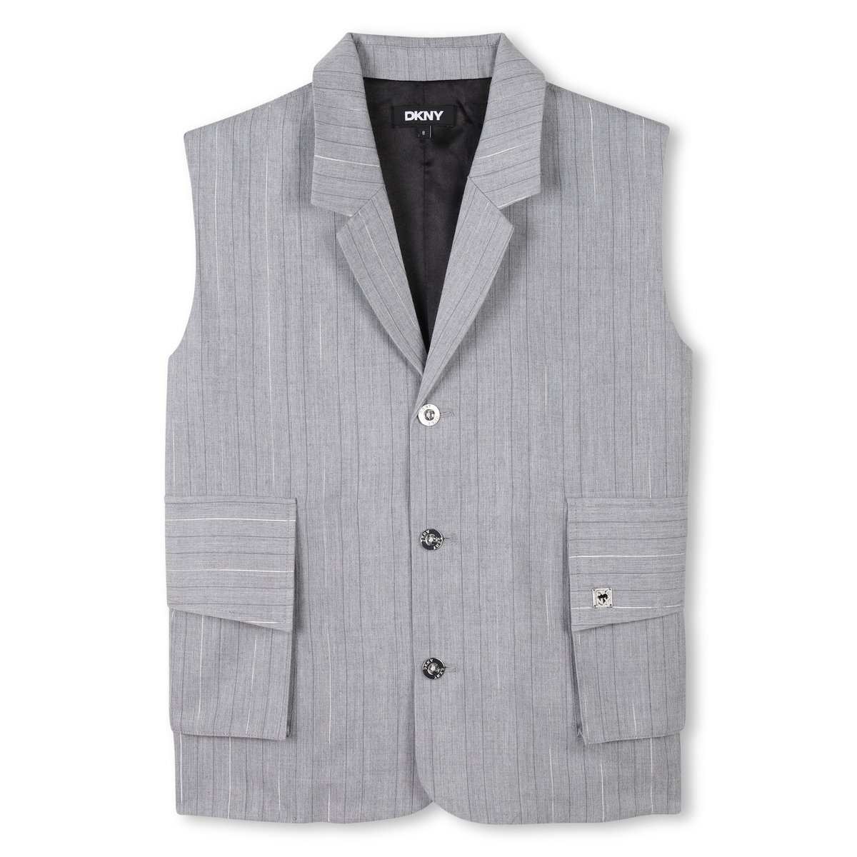 Veste rayée sans manches gris clair chine, DKNY