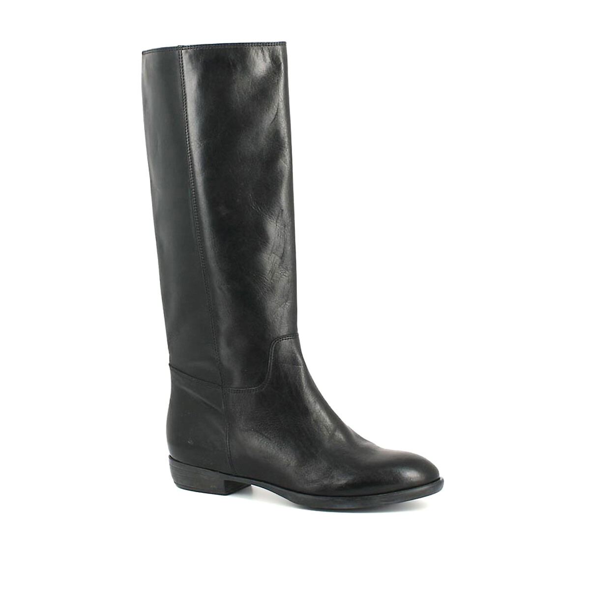 1137 Leather Calf Boots with Flat Heel black, JONAK