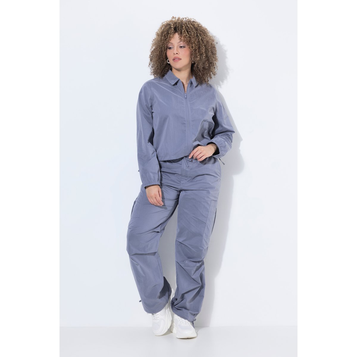 Pantalon cargo Rose, jambe large gris foncé, ULLA POPKEN