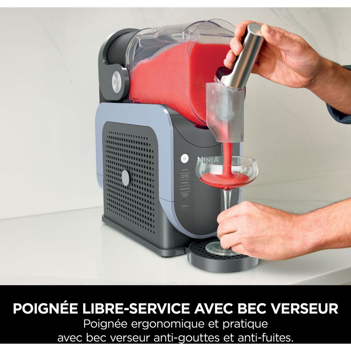 Machine à granita Slushi FS301EU Granités, Cocktails Glacés, Milkshakes, 5 Programmes, 2.5L, Maintien au Froid 12H couleur unique, NINJA