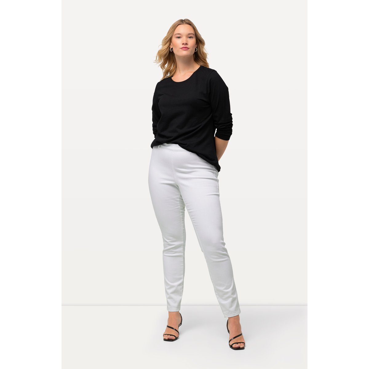 Jean jegging long stretch, coupe slim blanc neige, ULLA POPKEN