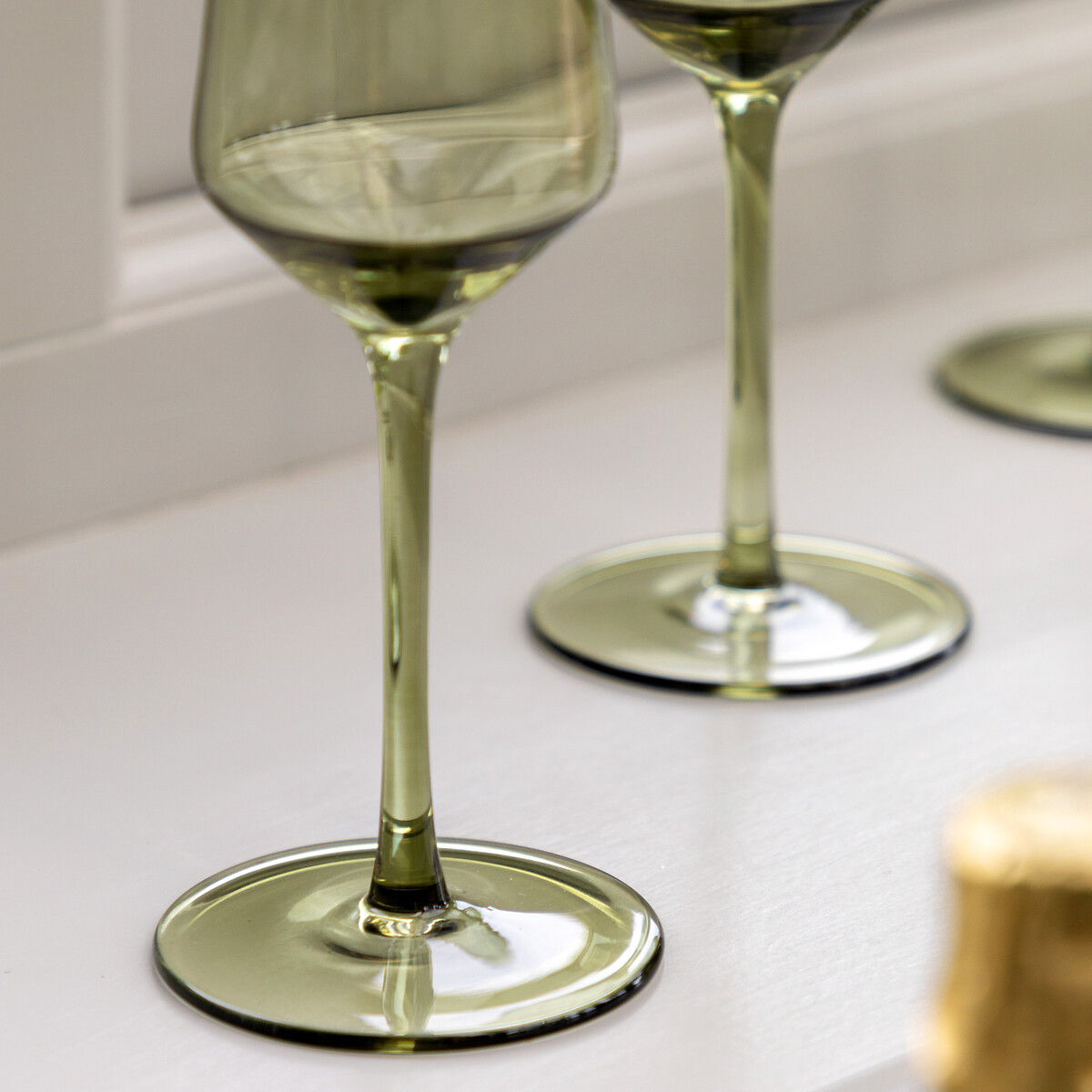 Set of 4 Eden Champagne Flutes in Smokey Green green, ÉDITÉ