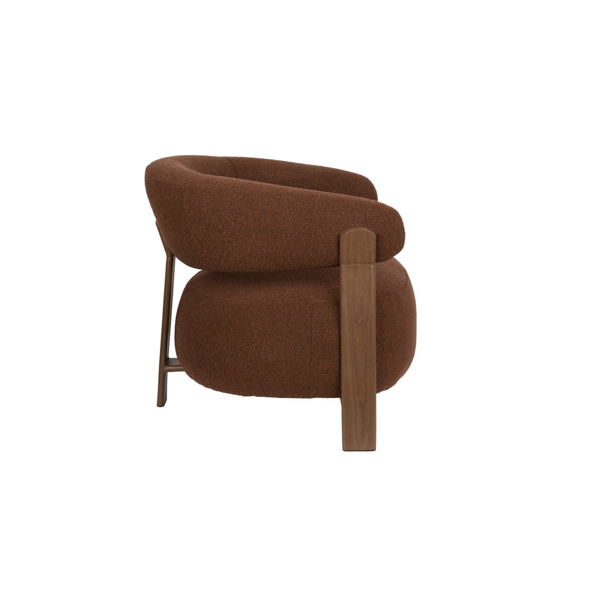 Fauteuil design en tissu, bohème, ROBYN marron, BOITE A DESIGN