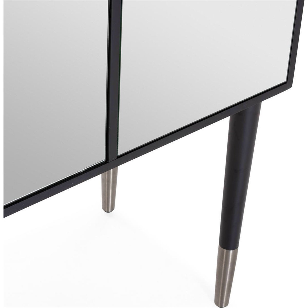 Meuble bar bois et miroir style glamour noir et miroir, RECOLLECTION
