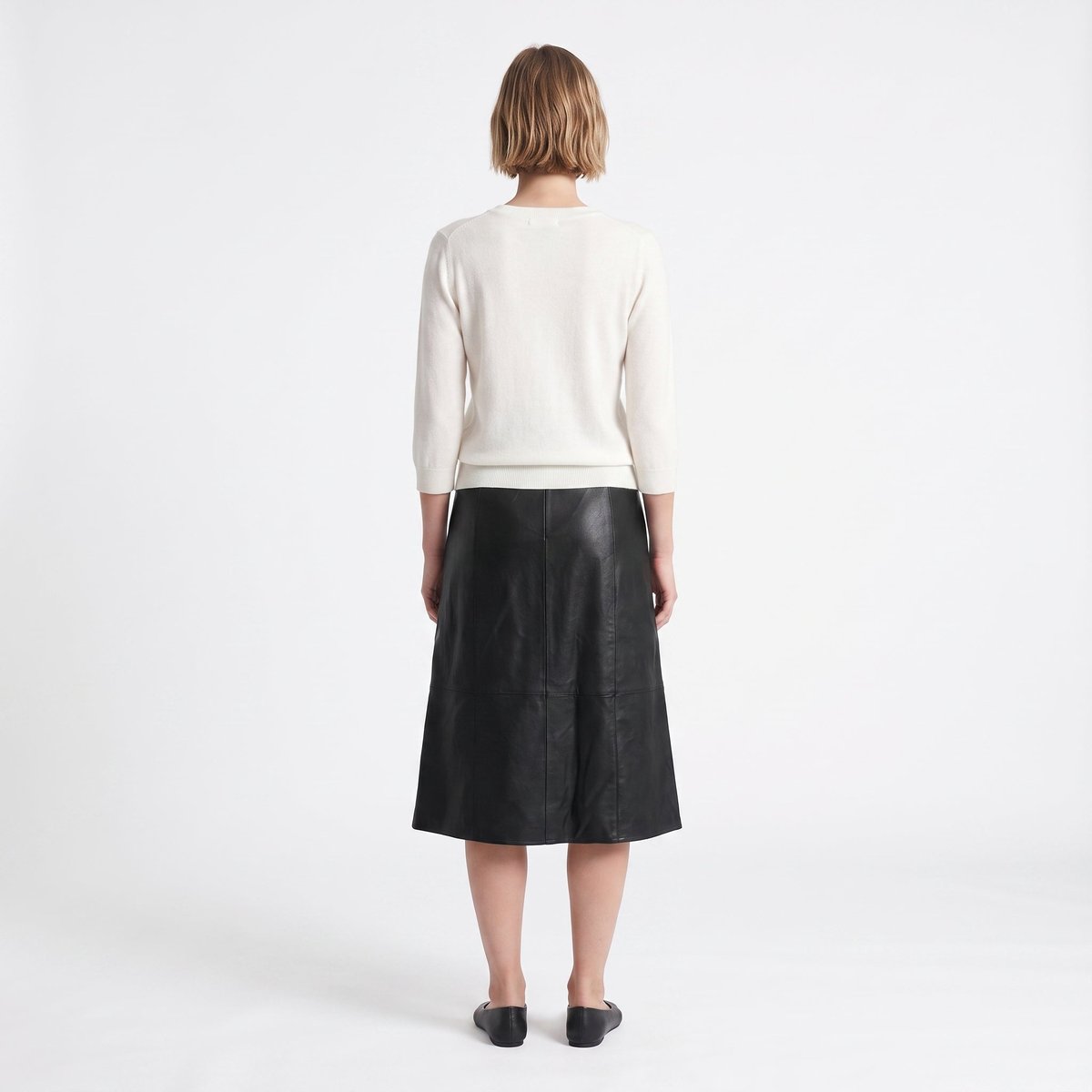 Pull coupe courte manches 3/4 col rond BADRA cream, ARTLOVE