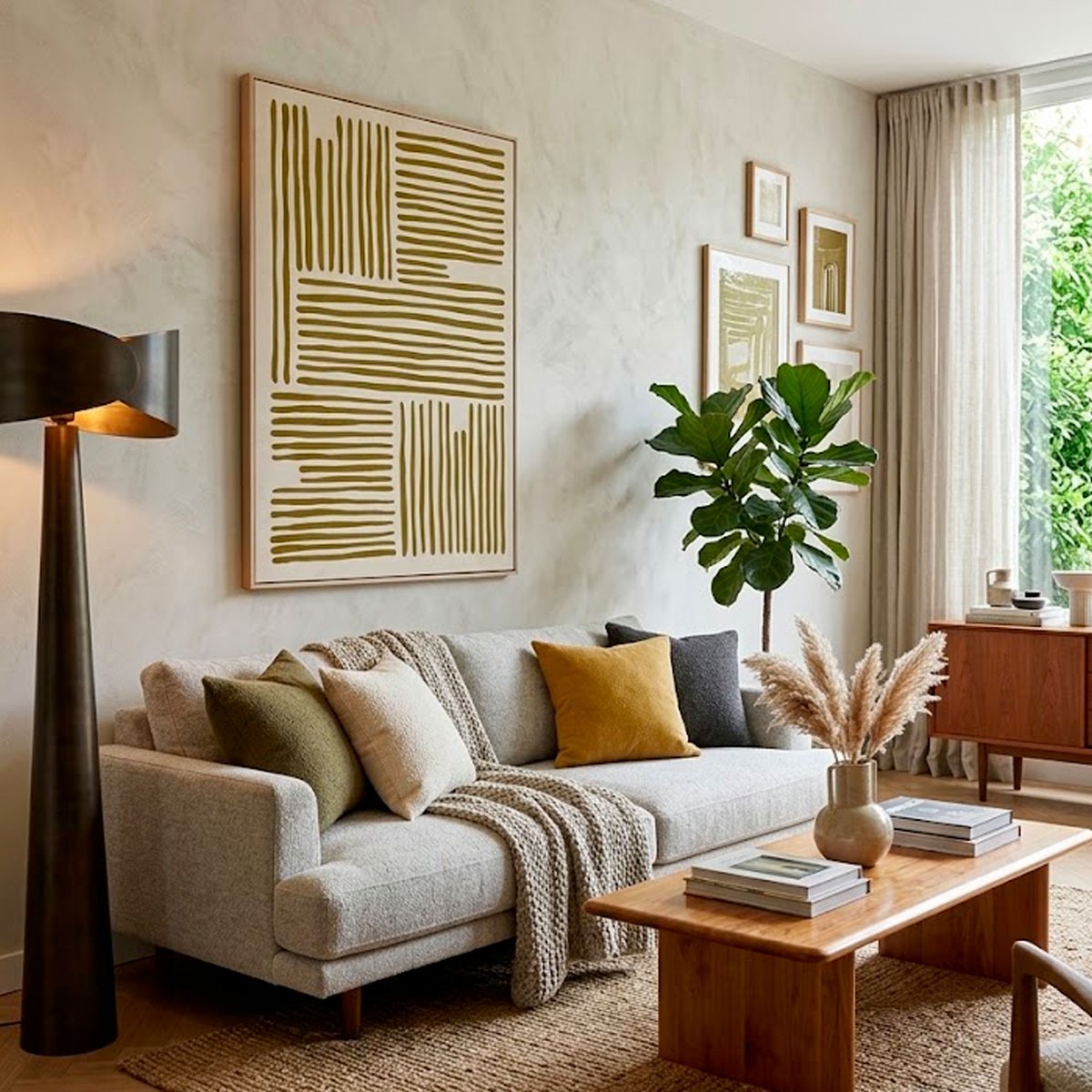 Tableau abstrait beige 80x120cm beige, WADIGA