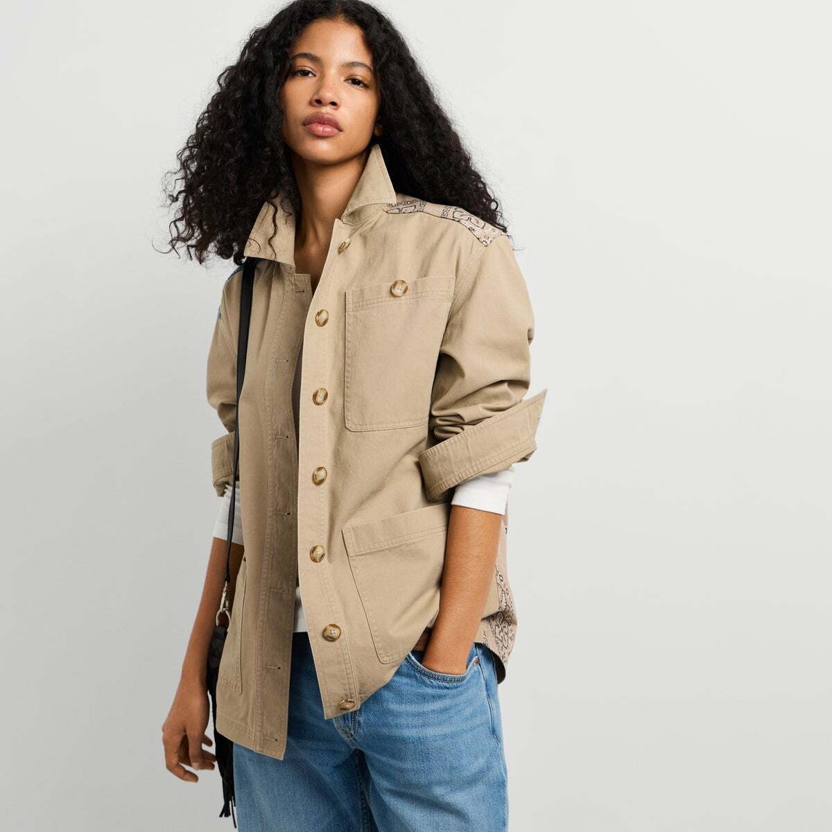Veste Longue En Sergé beige malté, PEPE JEANS