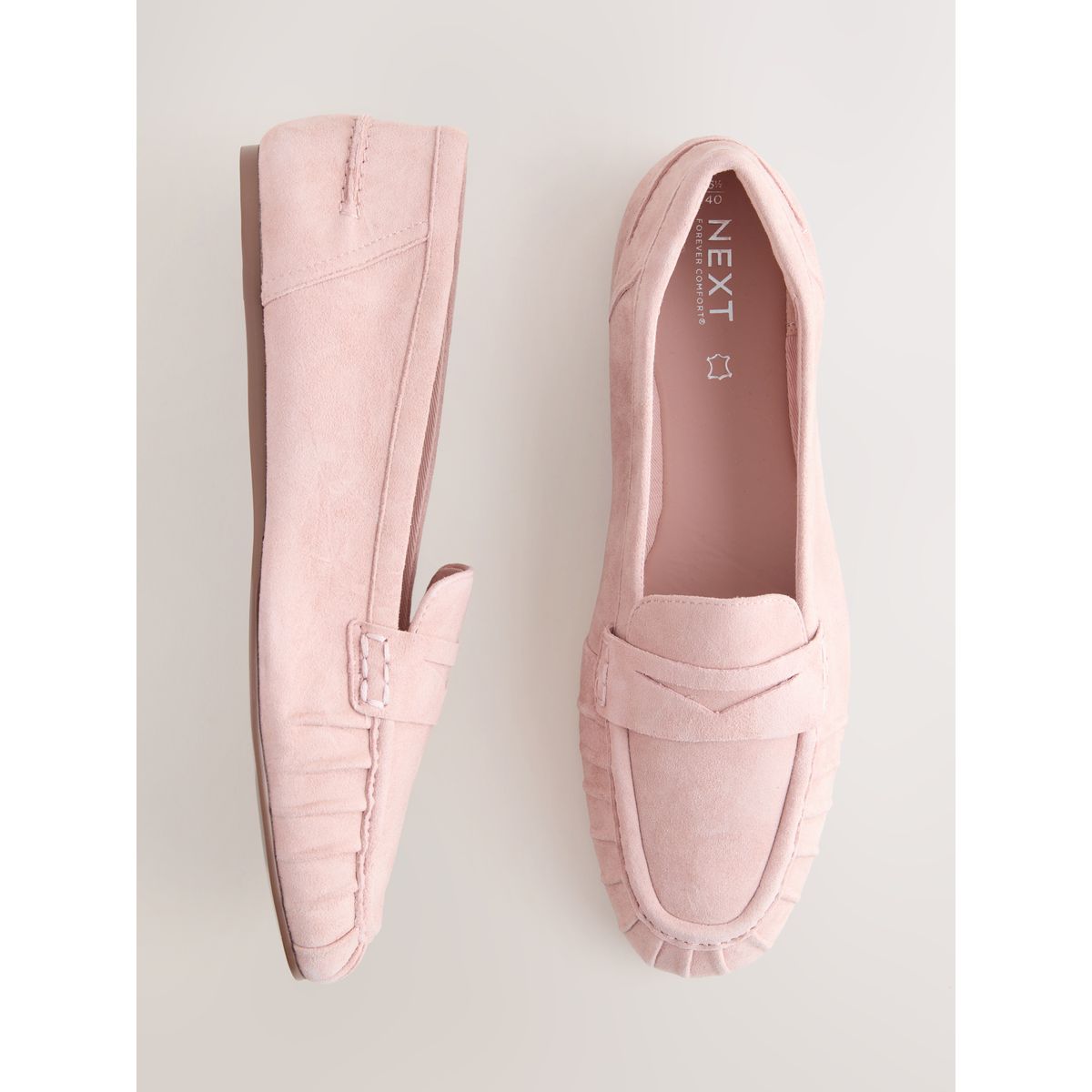 Mocassins froncés en cuir forever comfort® rose blush, NEXT