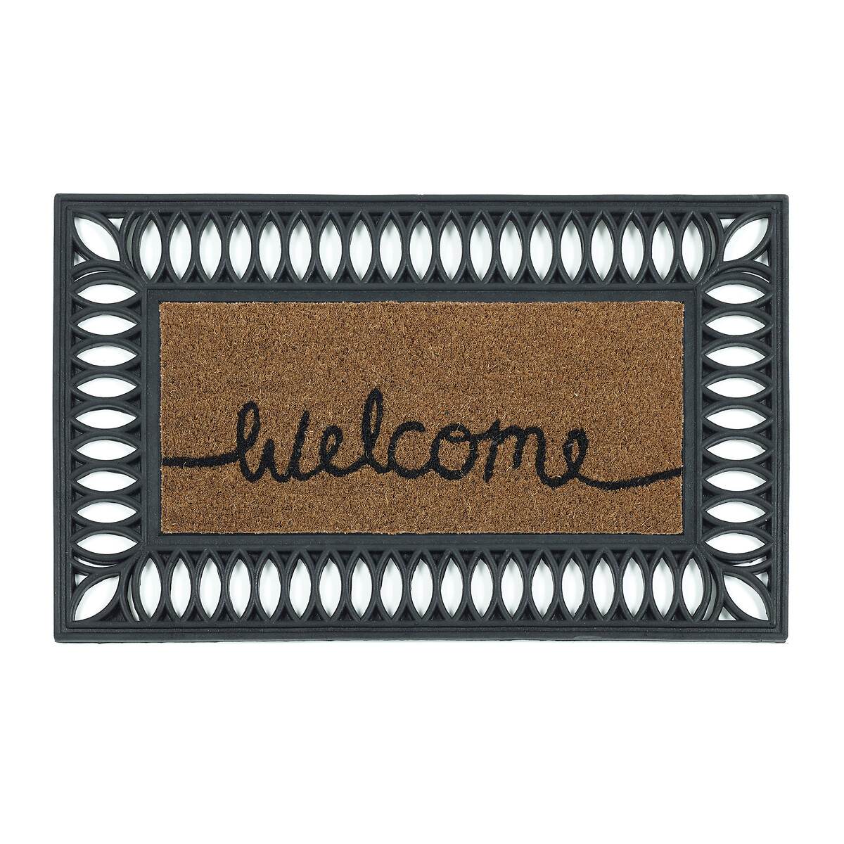 Leaf Pattern Doormat Surround black, MY MAT COIR