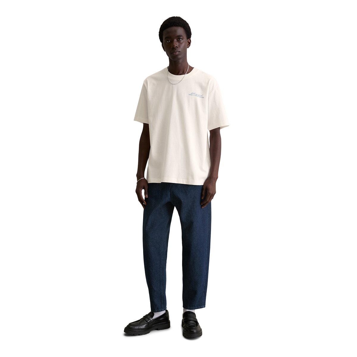 T-shirt surdimensionné avec impression sur le devant et le dos blanc naturel, MARC O’POLO DENIM