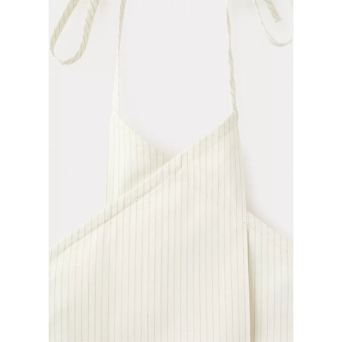 Top rayures col halter écru, MANGO