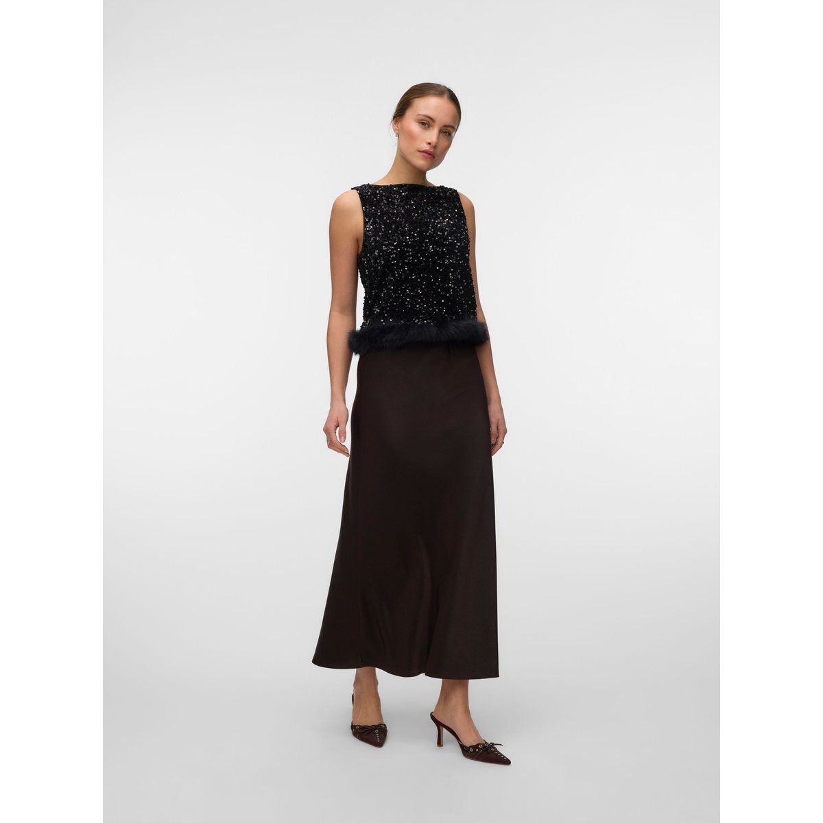 Jupe Droite marron - chocolate torte 1, VERO MODA