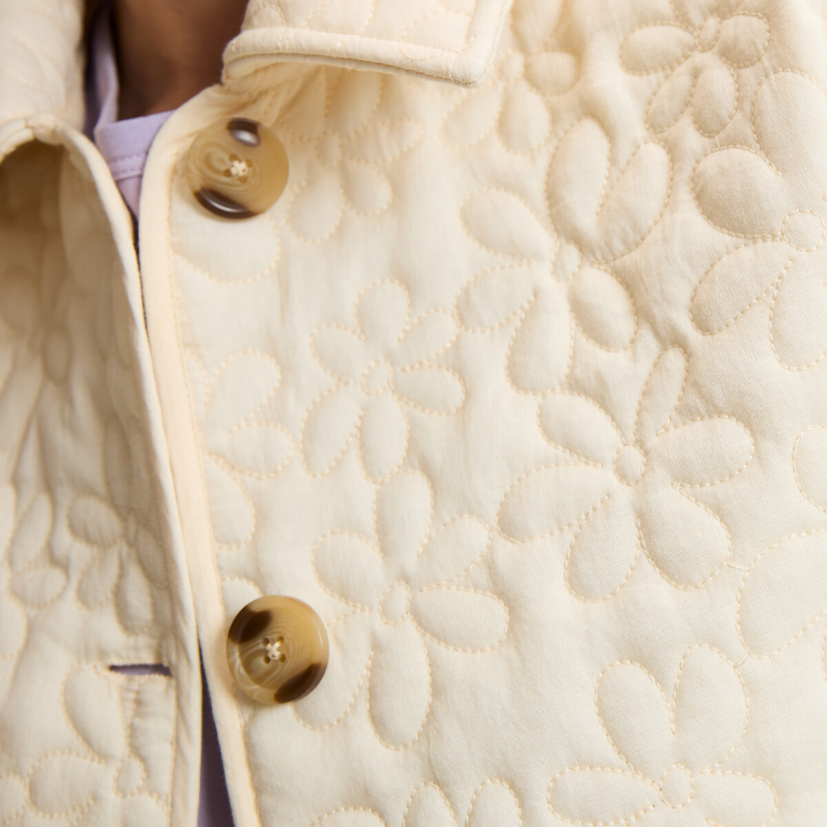 Veste matelassée à fleurs en relief jaune pastel, LA REDOUTE COLLECTIONS