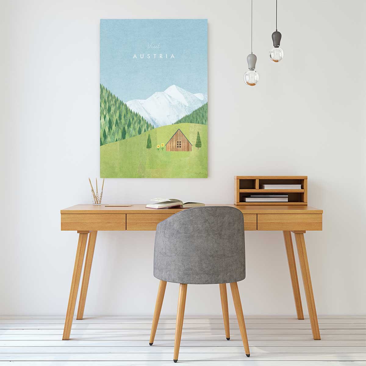 Tableau paysage autriche vintage tableau alu dibond, HEXOA