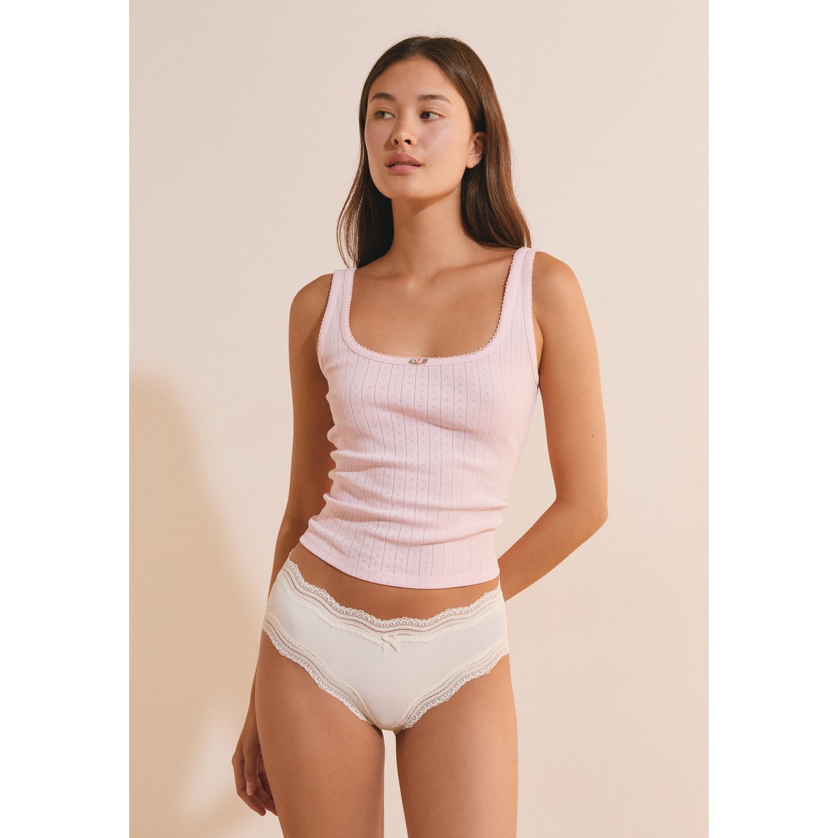 Shorty bords dentelle en microfibre SOUL blanc, ETAM