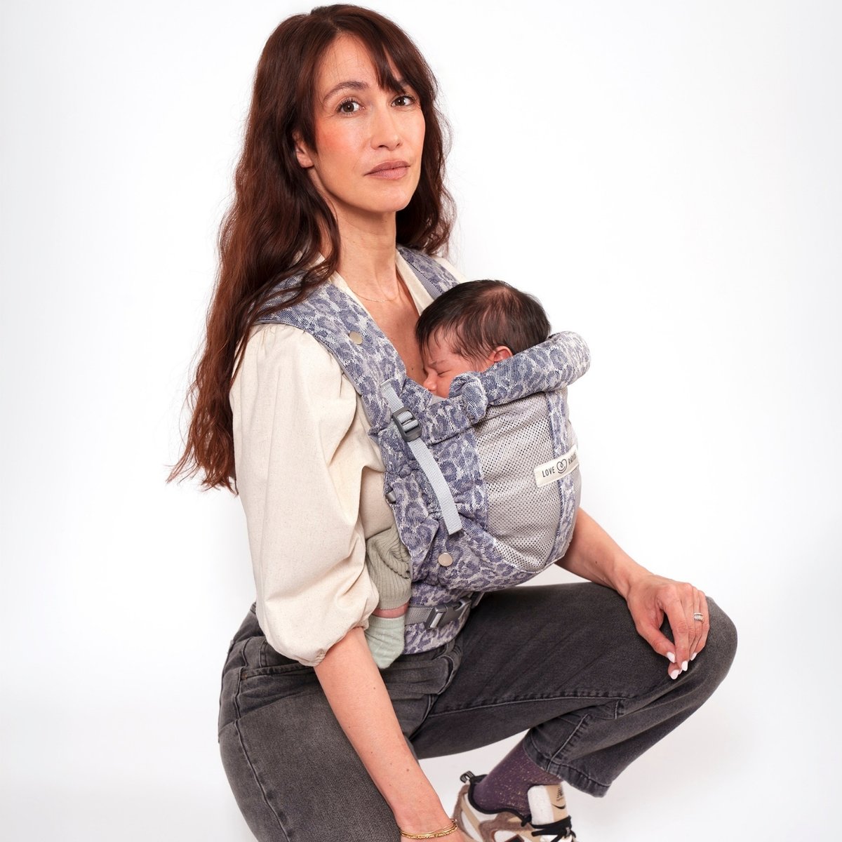 Porte bébé PhysioCarrier V2 bleu, gris, LOVE RADIUS