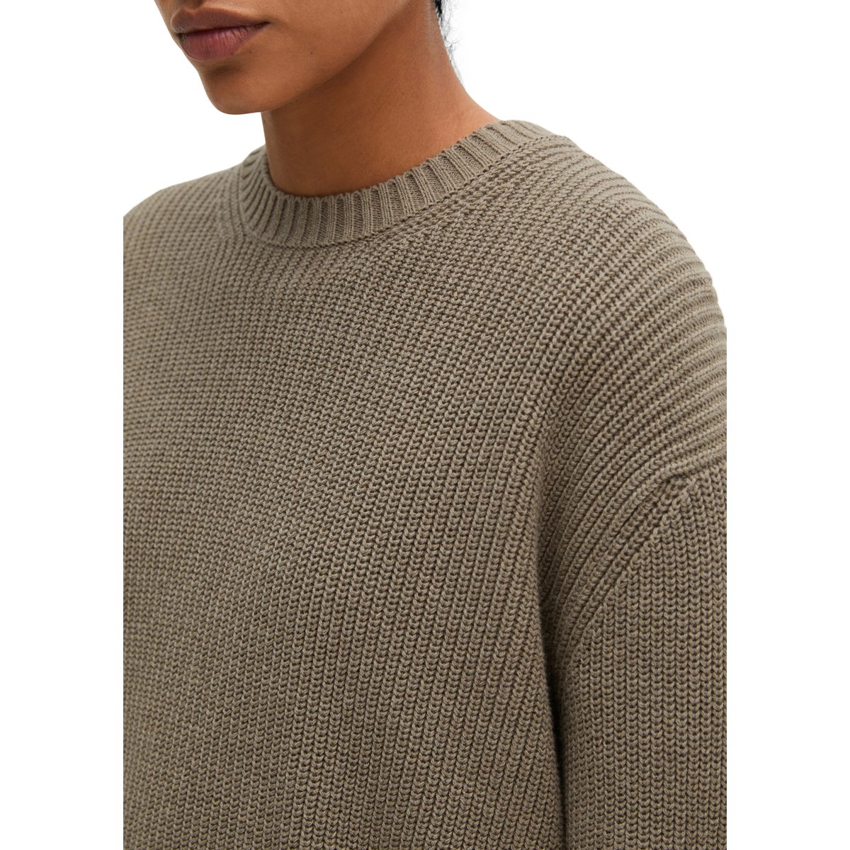 Pull en vrac en coton organique lourd beige, MARC O'POLO