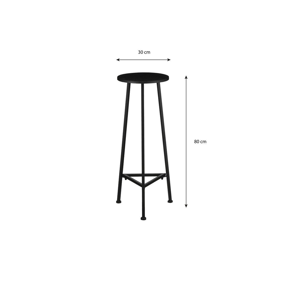 Support pour plantes H80 cm ADINE noir, MICA DECORATIONS