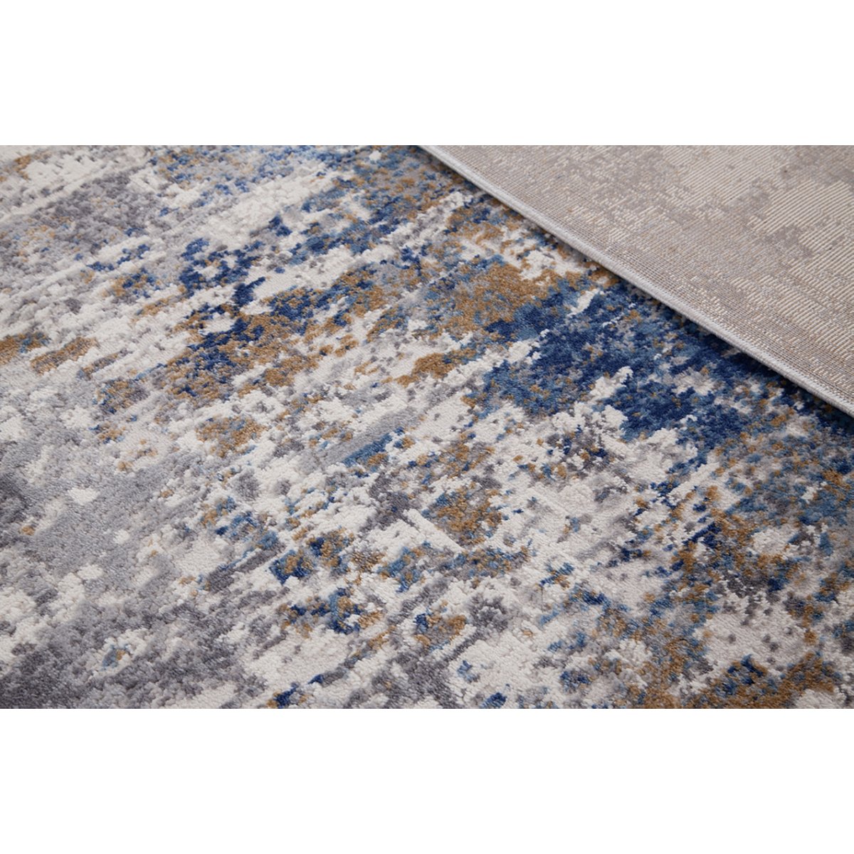 Tapis moderne tissé plat GLIMSON bleu, NOVATREND