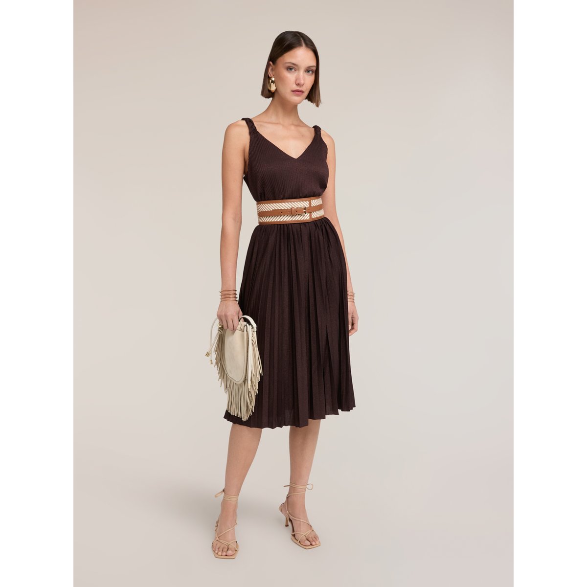Robe côtelée marron, MOTIVI
