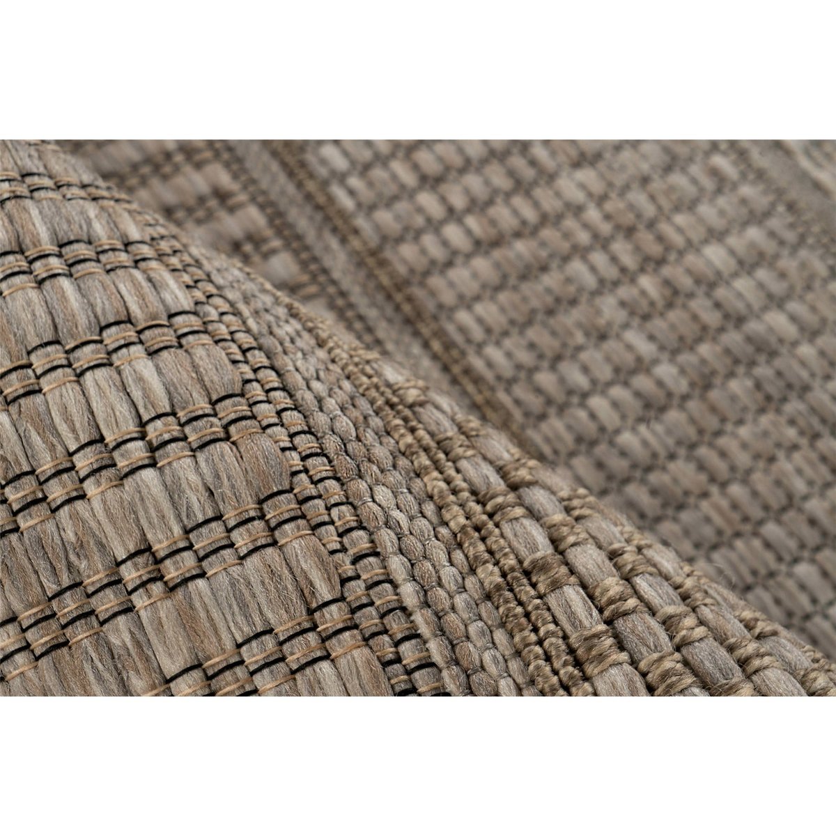 Tapis rectangulaire court poil à rayures beige sable chiné naturel, ARTE ESPINA