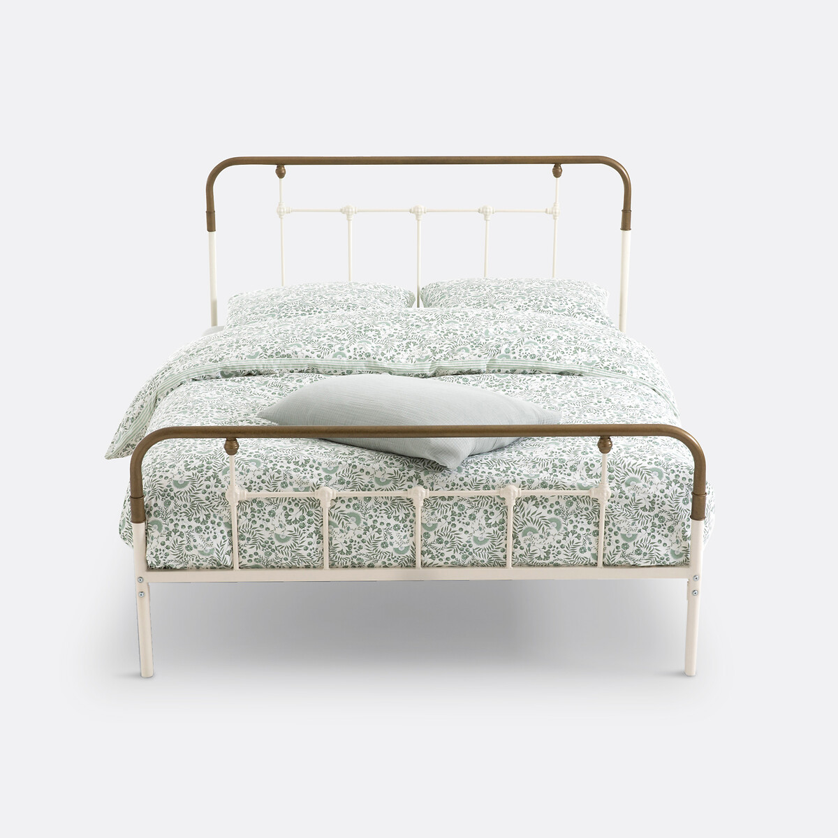 Cama de acero, Asper blanco/latón, LA REDOUTE INTERIEURS
