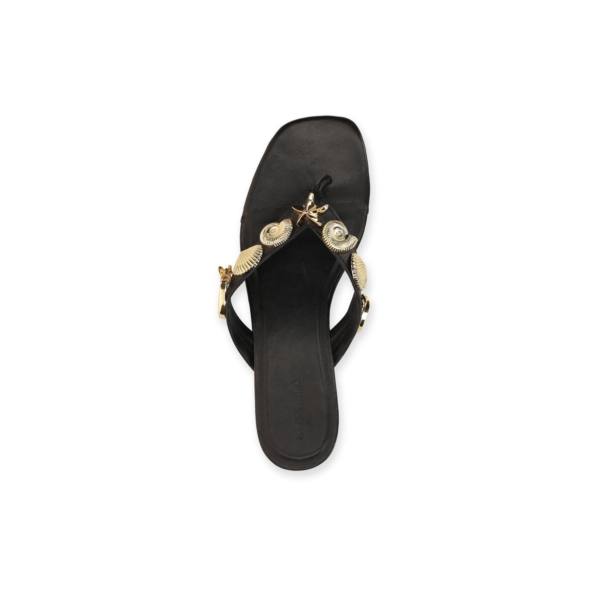 Mules à talon en cuir noir, SACHA