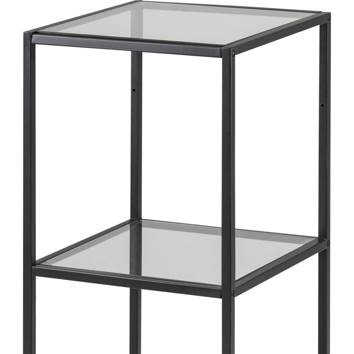 Étagère étroite en métal collection KRAPINA noir et verre transparent, RECOLLECTION