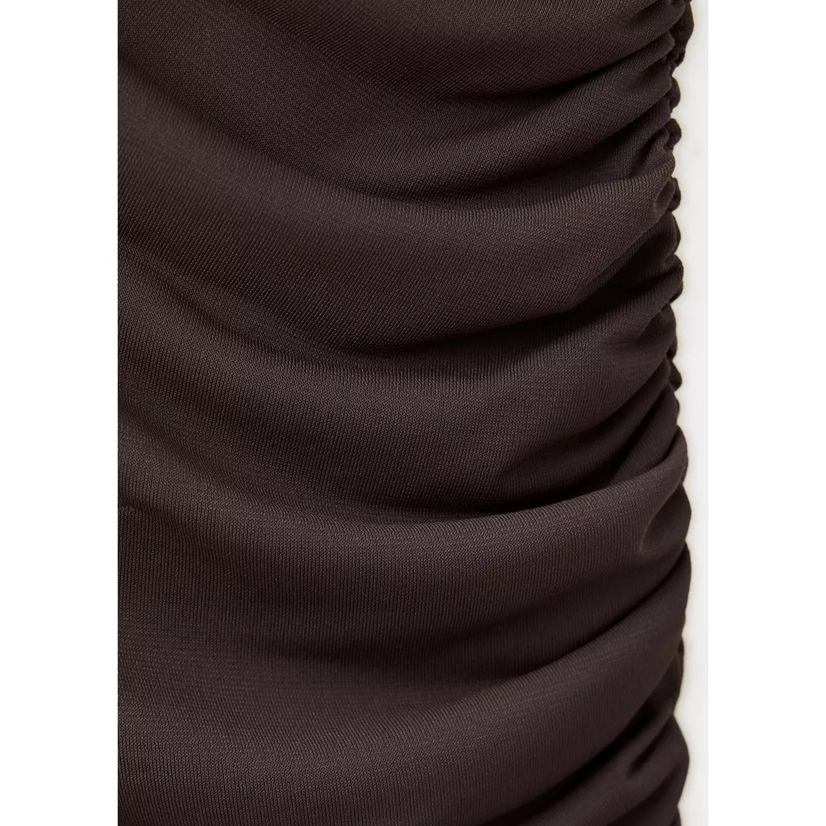 Robe drapée détail fleur marron, MANGO