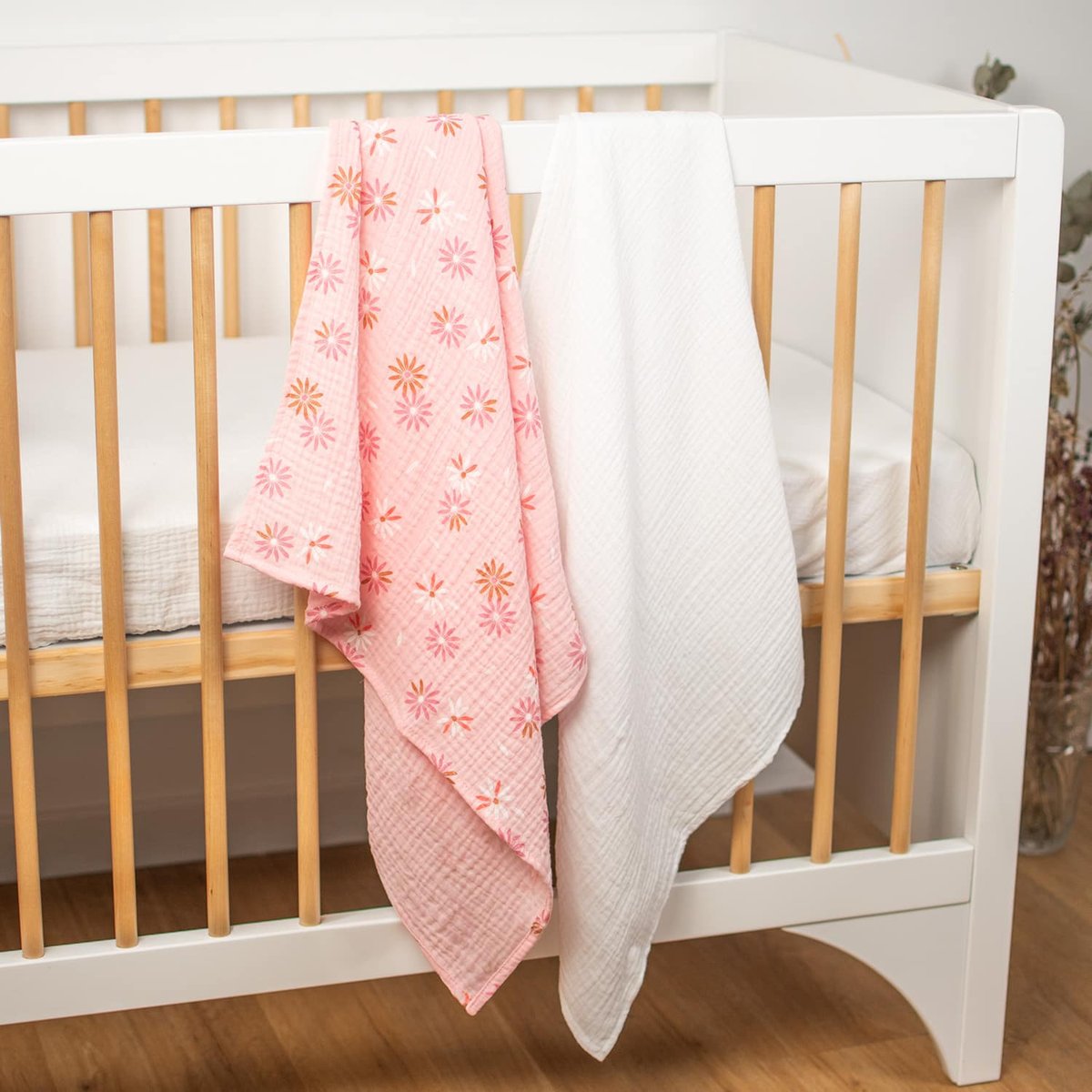 Maxi lange en gaze de coton MELODY rosella imprimé floral, rose, SEVIRA KIDS