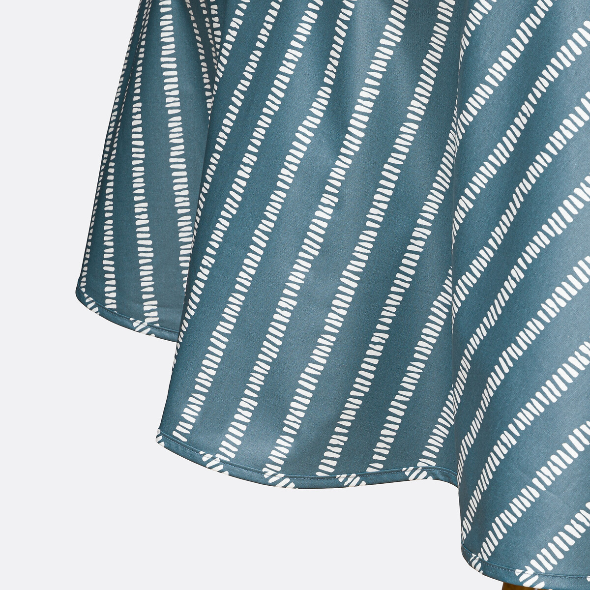 Nappe ronde coton enduit, Irun bleu de prusse, LA REDOUTE INTERIEURS