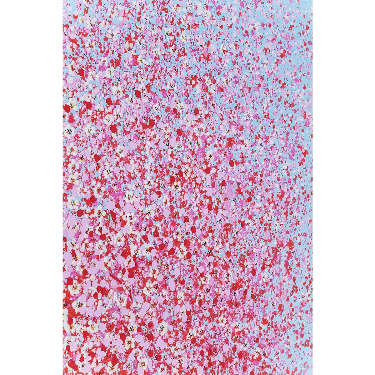 Tableau fleurs pirogue, TOUCHED bleu et rose, KARE DESIGN