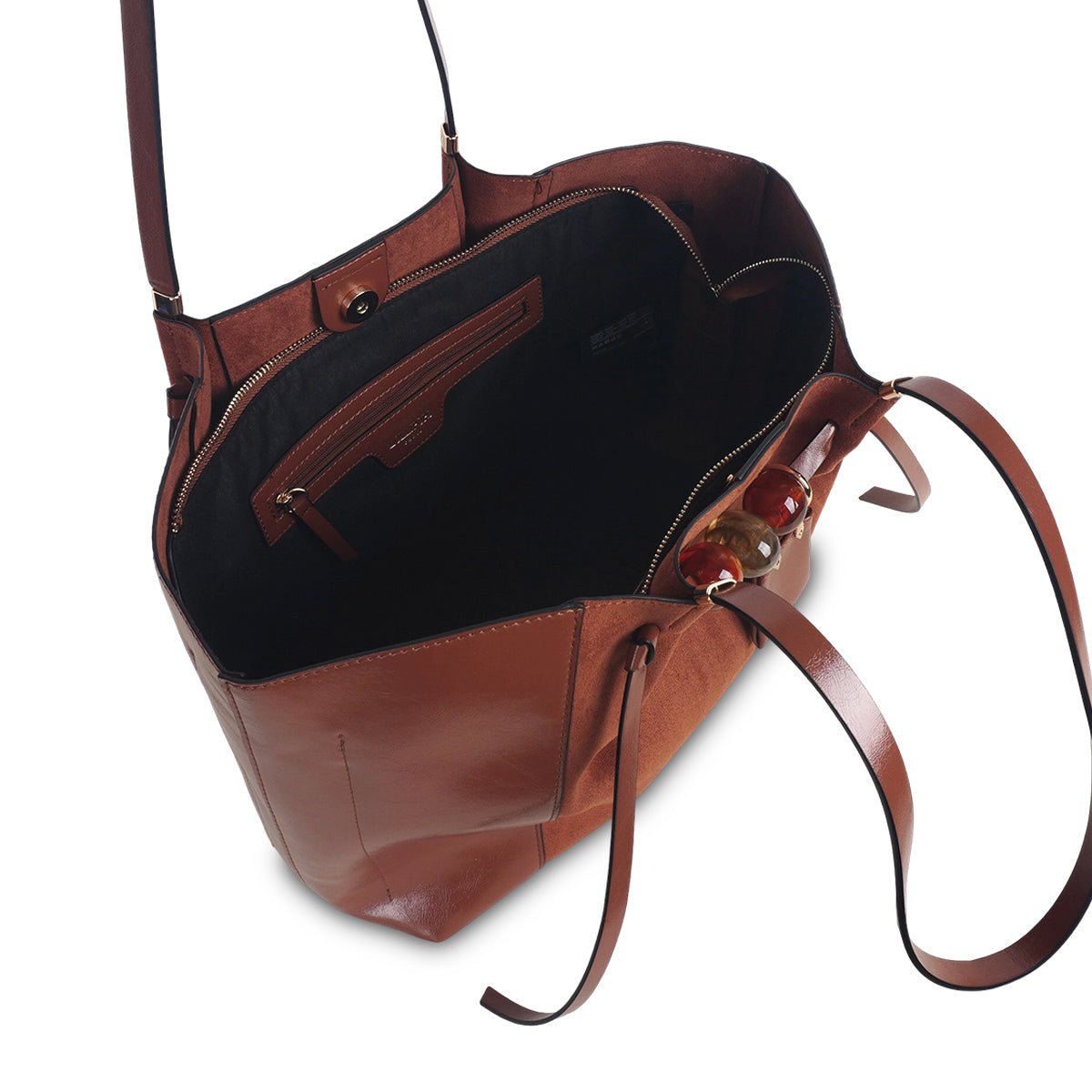 Grand sac shopper L Tarick camel,doré, LOLLIPOPS