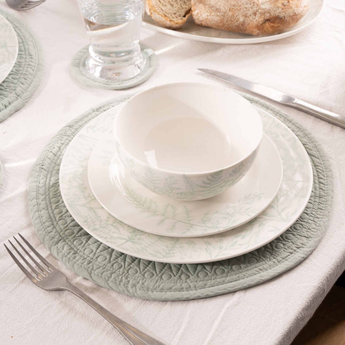 12-Piece Signature Botanical Dinner Set green, MARY BERRY