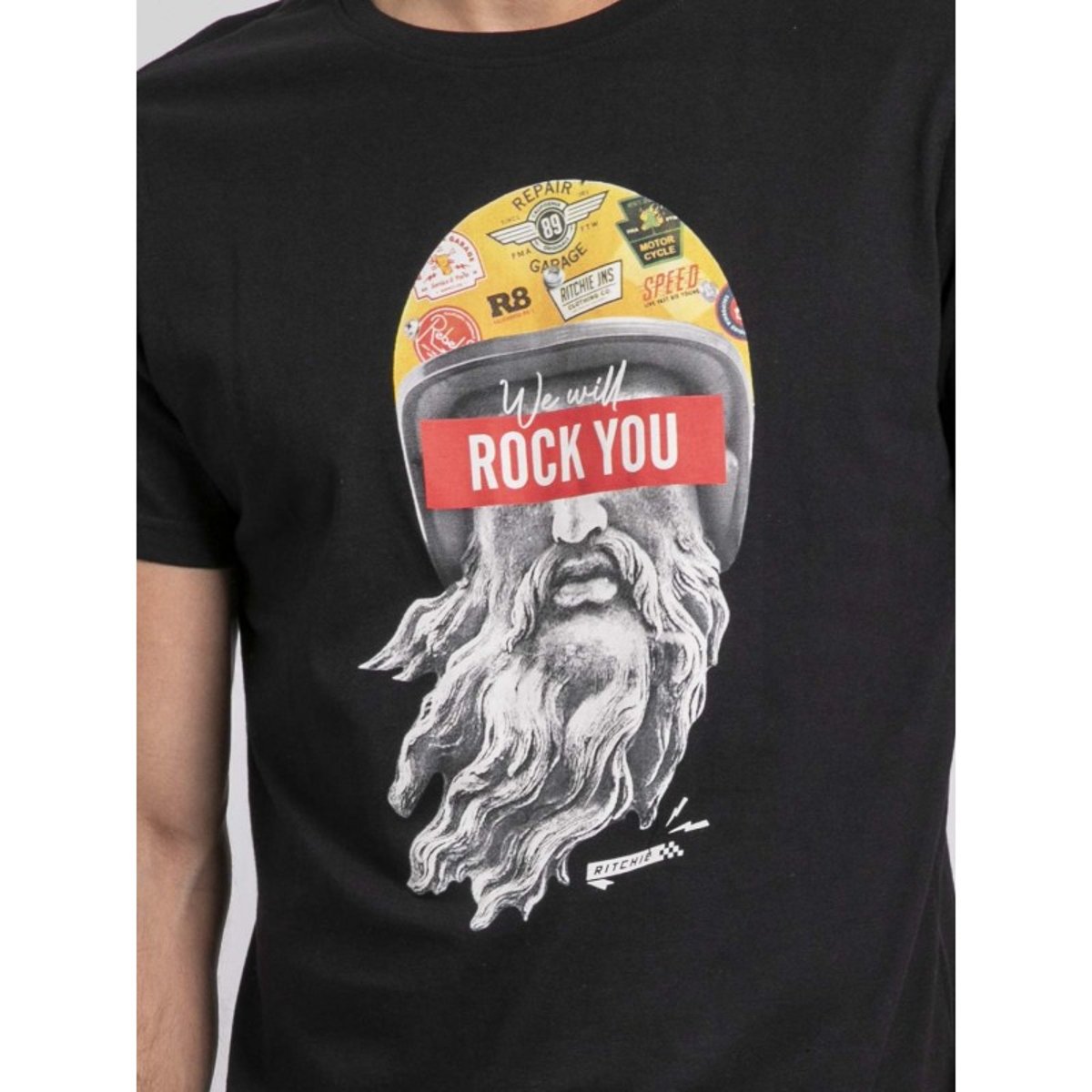 T-shirt Col Rond Pur Coton Jomodek noir, RITCHIE