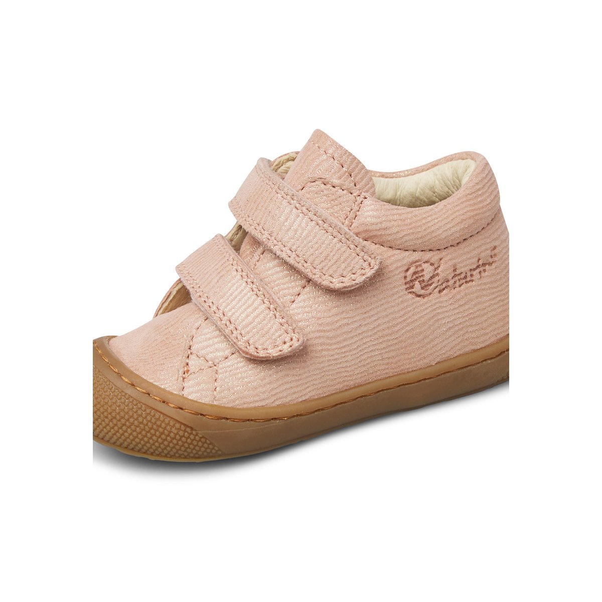 Chaussures premiers pas en suède COCOON VL rose poudré-marron, NATURINO