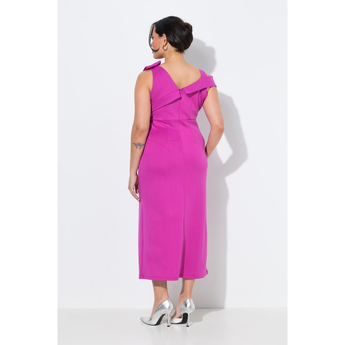 Robe maxi en jersey, décolleté en V orchidée, ULLA POPKEN