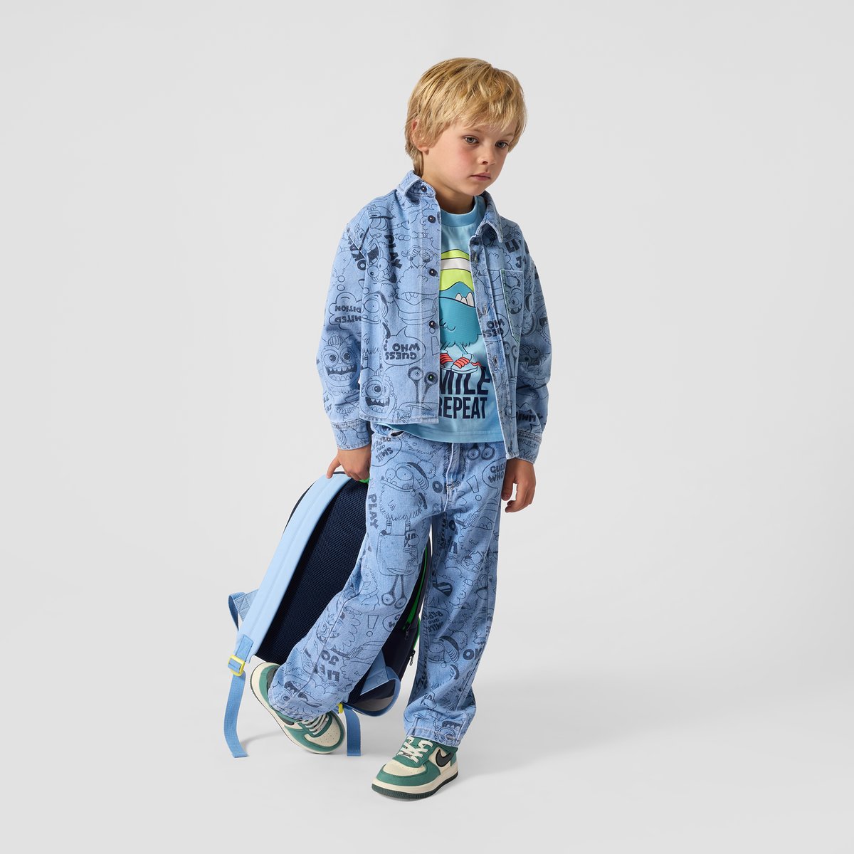 Chemise en denim double stone+bleach, BILLIEBLUSH